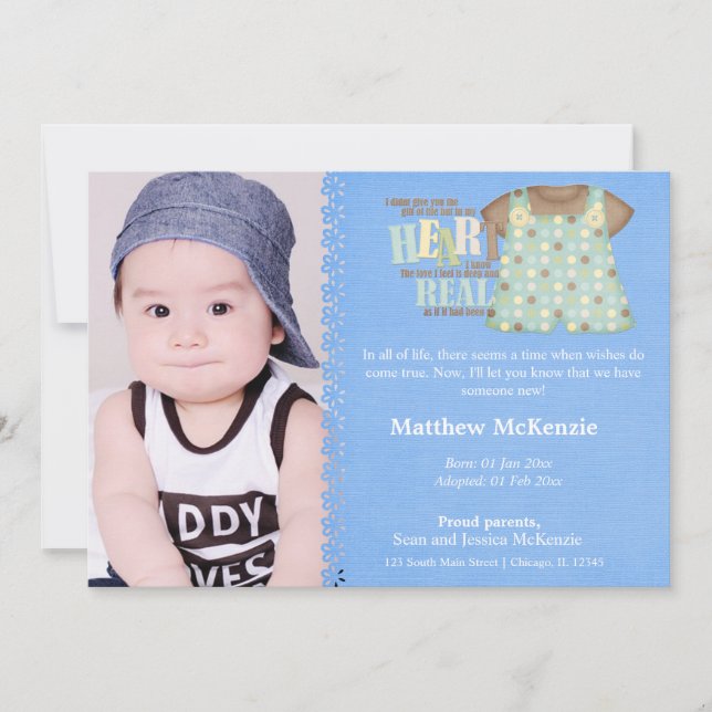 Invitación de Adopción Boy (Anverso)
