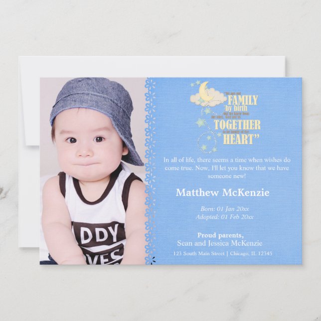 Invitación de Adopción Boy (Anverso)