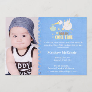 Invitación de Adopción Boy