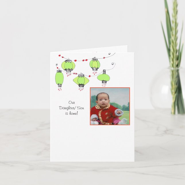 Invitación de adopción con linternas (Anverso)