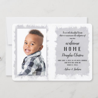 Invitación de adopción de foto de bienvenida en ca