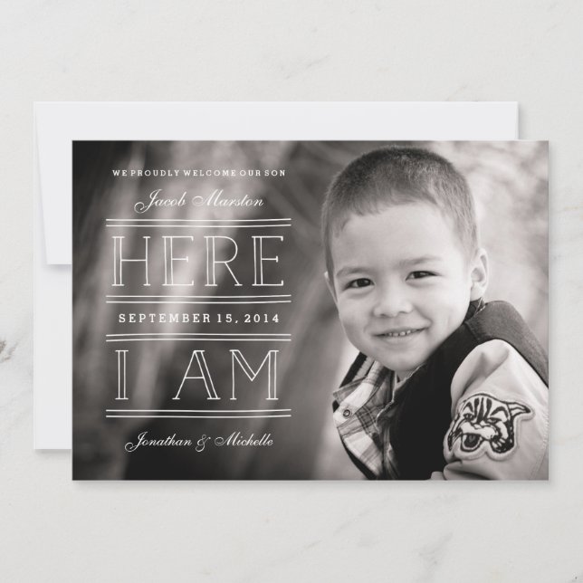 Invitación de adopción de foto neutral de género (Anverso)