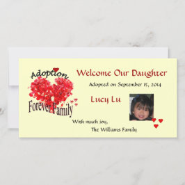 Invitación de Adopción de Fotografía de Familia Fo