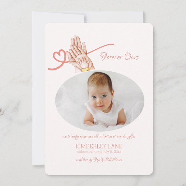 Invitación de adopción de fotos para siempre (Anverso)