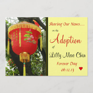 Invitación de adopción de linternas rojas chinas