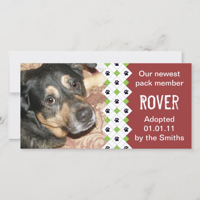 Invitación de adopción de perros/cachorros (Anverso)