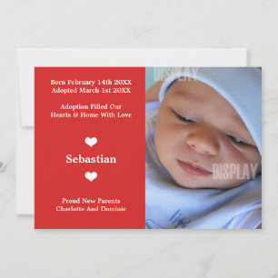 Invitación de adopción de Recién nacido de corazón