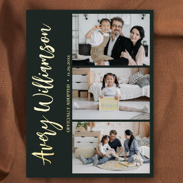 Invitación de adopción moderna 3 tarjeta postal de