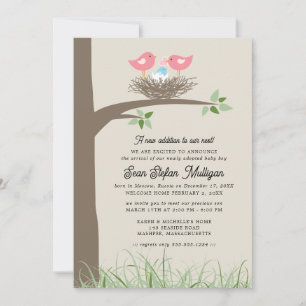 Invitación de adopción Nido de Bird