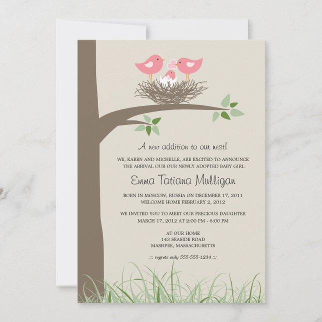 Invitación de adopción para parejas de lesbianas N (Anverso)