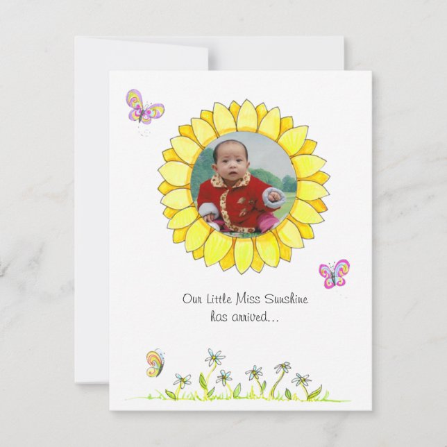 Invitación de adopción Sunshine (Anverso)
