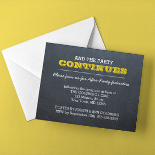 Invitación de After Party Chalkboard Gold