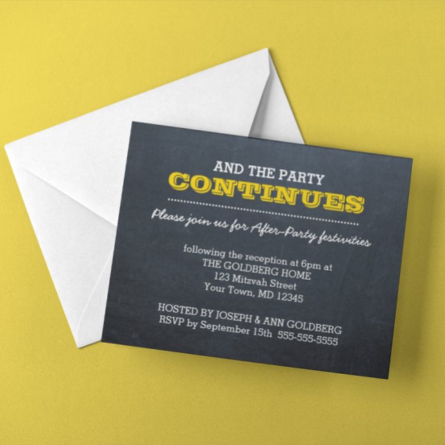 Invitación de After Party Chalkboard Gold (Subido por el creador)