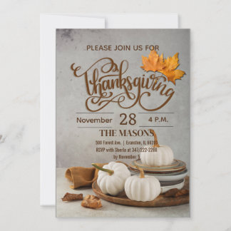invitación de agradecimiento a calabazas blancas