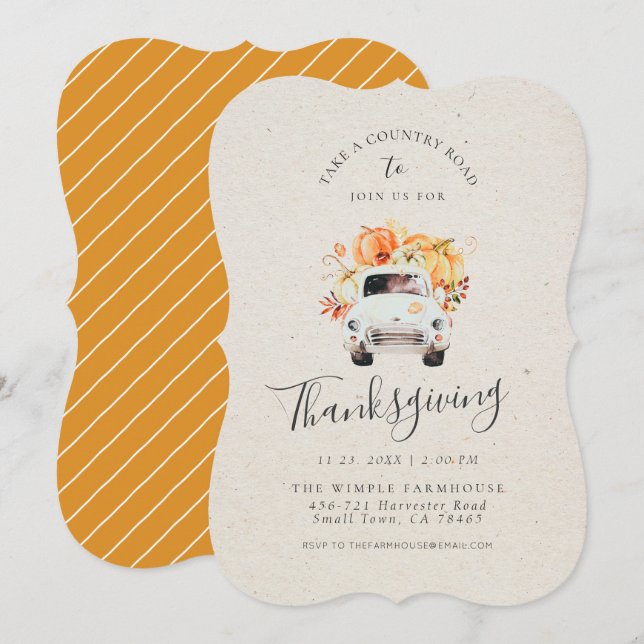 INVITACIÓN DE AGRADECIMIENTO | Cosecha de otoño rú (Anverso / Reverso)