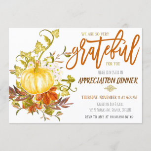 Invitación de Agradecimiento de Otoño, Agradecido 