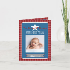 Invitación de agradecimiento doblada del pequeño b