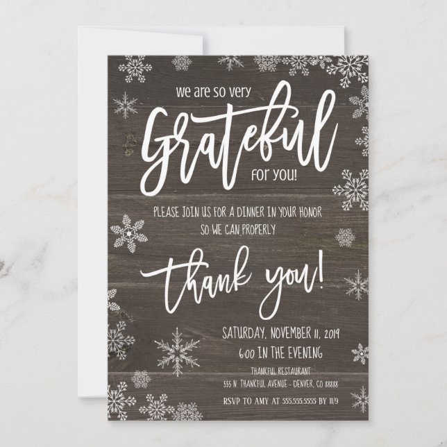 Invitación de Agradecimiento Navideño, Fiesta Corp (Anverso)