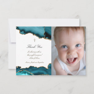 Invitación de agradecimiento por bautizo en ágata