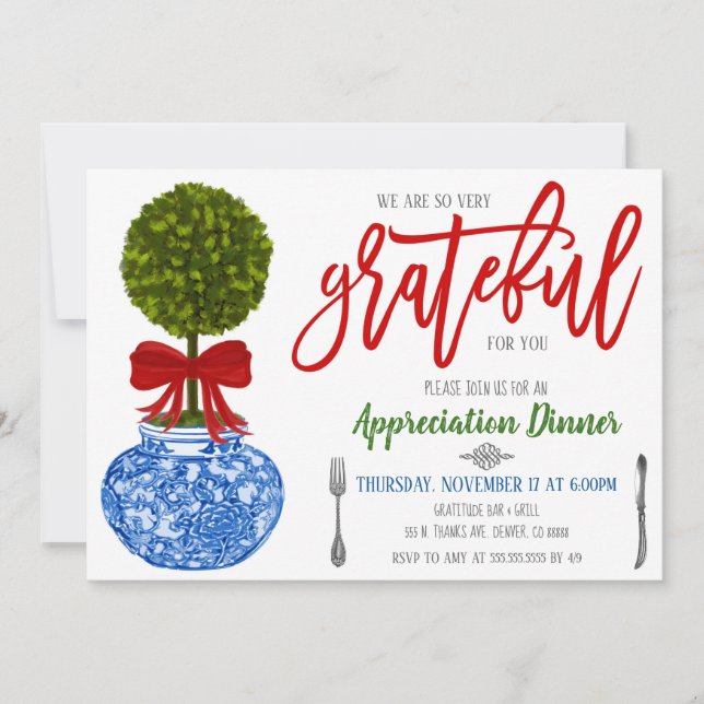 Invitación de agradecimiento por vacaciones, agrad (Anverso)