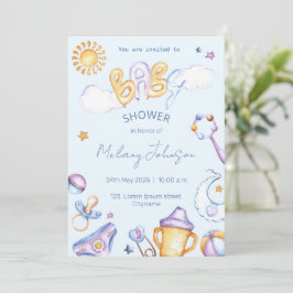 invitación de agua de ducha de bebé