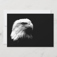 Invitación de águila norteamericana blanca y negra