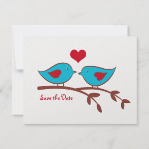 Invitación de Ahorre la Fecha de Aves de Amor
