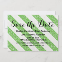 Invitación de ahorro de fecha con rayas de brillo 