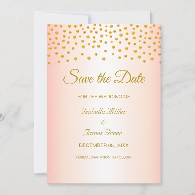 Invitación de Ahorro de Fecha de Boda de Rosa Dora (Anverso)