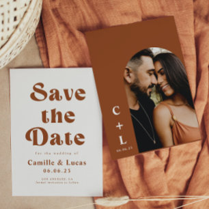 Invitación de Ahorro de Fecha de Boda de Terracota