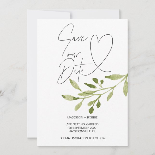 Invitación de Ahorro de Fecha de Boda de Verano de (Anverso)