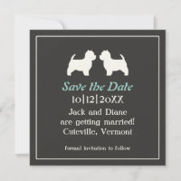 Invitación de Ahorro de Fecha de Boda de Westies