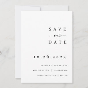 Invitación de Ahorro de Fecha de Boda Minimalista