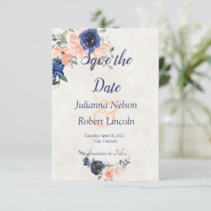Invitación de ahorro de fecha de flor de acuarela 