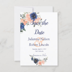 Invitación de ahorro de fecha de flor de acuarela 
