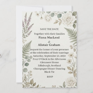 Invitación de Ahorro de Fecha de Flor Silvestre de