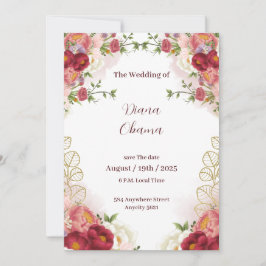 Invitación de Ahorro de Fecha Floral de Acuarela d