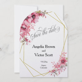 Invitación de ahorro de fecha floral rosa
