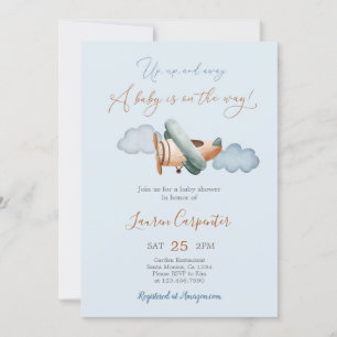 Invitación de Airplane Baby Shower Boy