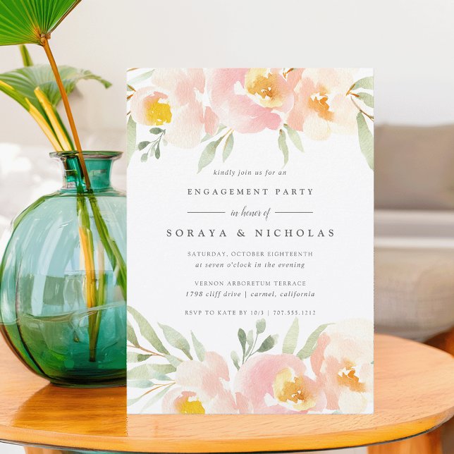Invitación de Airy Floral Engagement Party (Subido por el creador)