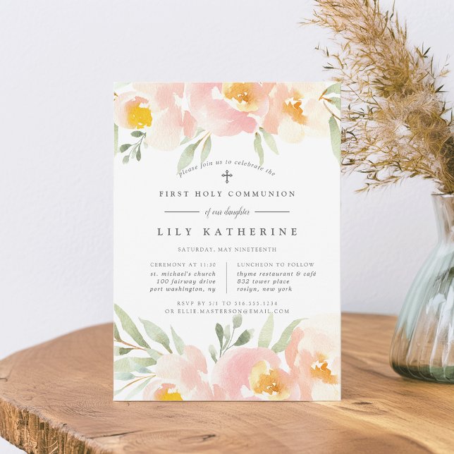 Invitación de Airy Floral First a la Santa Comunió (Subido por el creador)