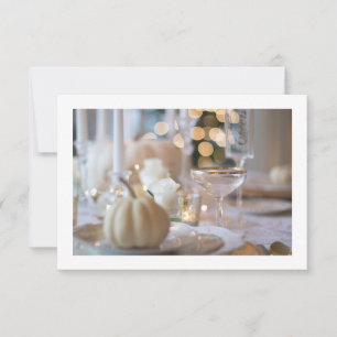 Invitación de ajuste de la mesa de calabaza blanca