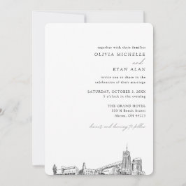 Invitación de Akron Boda Elegant Skyline