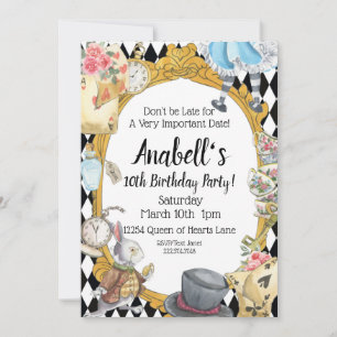 Invitación de Alicia en el País de las Maravillas