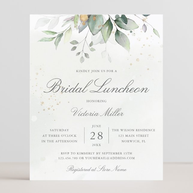 Invitación de almuerzo de boda con hojas de eucali (Subido por el creador)