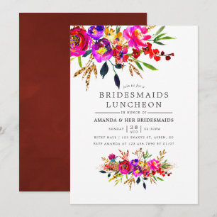 Invitación de almuerzo de damas de honor floral ac