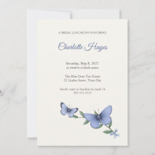 Invitación de Almuerzo Nupcial con Mariposa Azul d