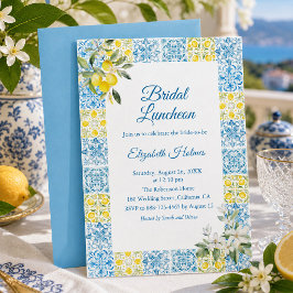 Invitación de Almuerzo Nupcial de Baldosa Azul Med