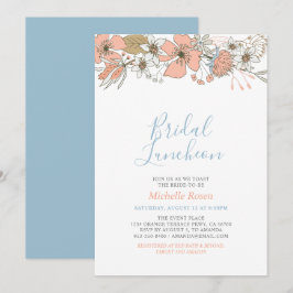 Invitación de almuerzo nupcial floral de primavera