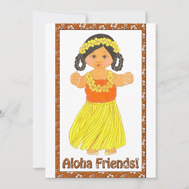 Invitación de Aloha Friends Hawaiian Luau (Anverso)